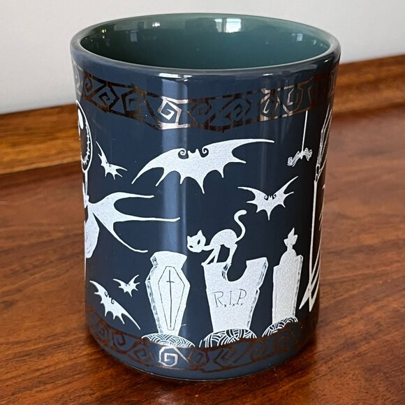 Disney Store Nightmare Before Christmas Mug Jack Skellington Teal Green Metallic - Picture 4 of 15